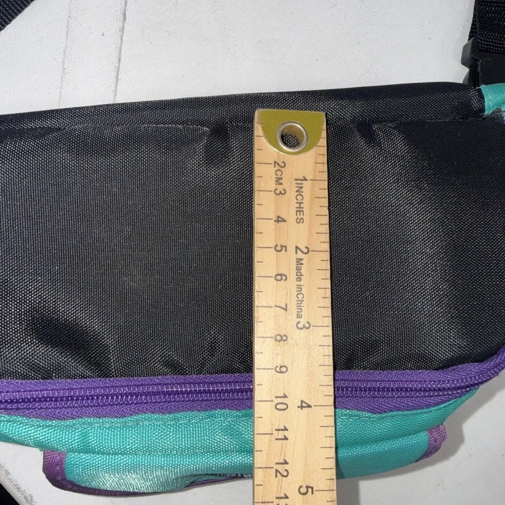 Vintage Sport Zone Fanny Pack Teal Purple 90s Waist Bag Retro Hip Pack